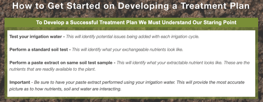Developing a Poor Water Quality Treatment Plan